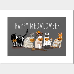 Happy Meowloween Cats Posters and Art